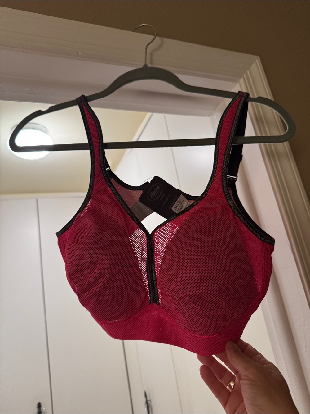 Anita Hot Pink Front-Zip High-Impact Sports Bra